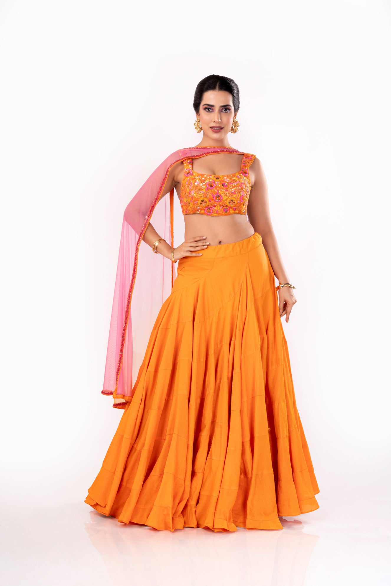 Orange Lehenga Set