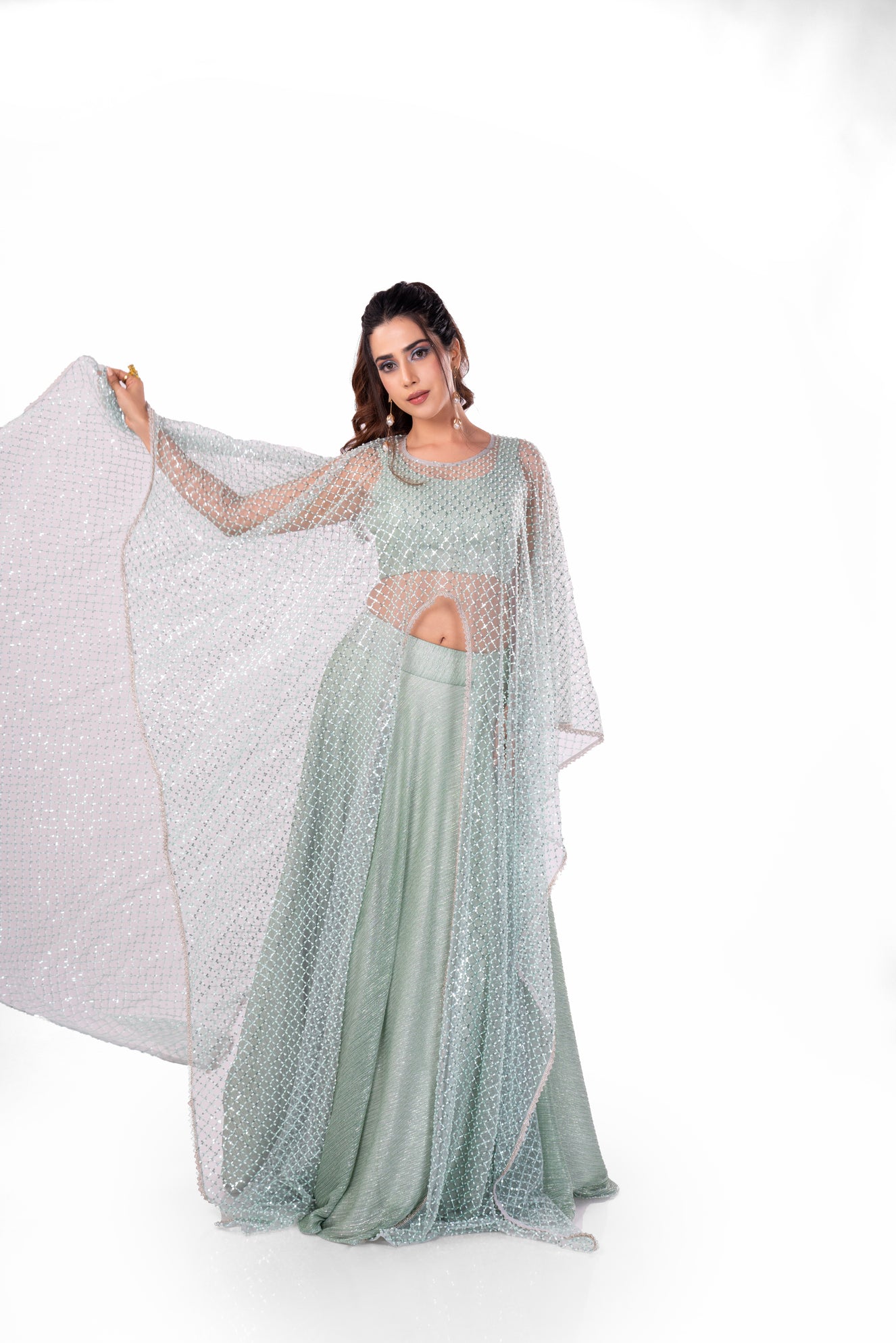 Pastel Blue Cape Set