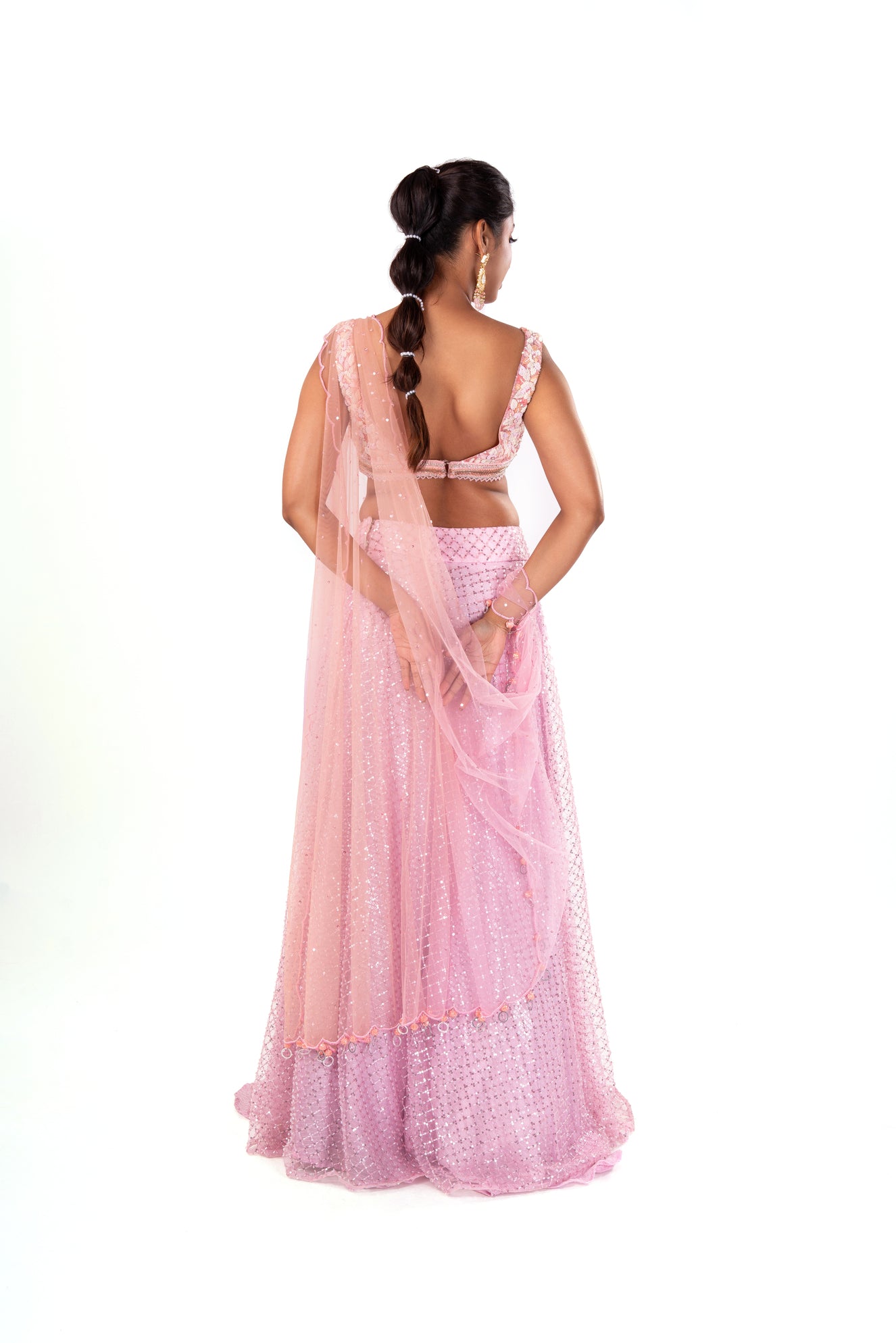 Handcrafted Pink Lehenga Set.