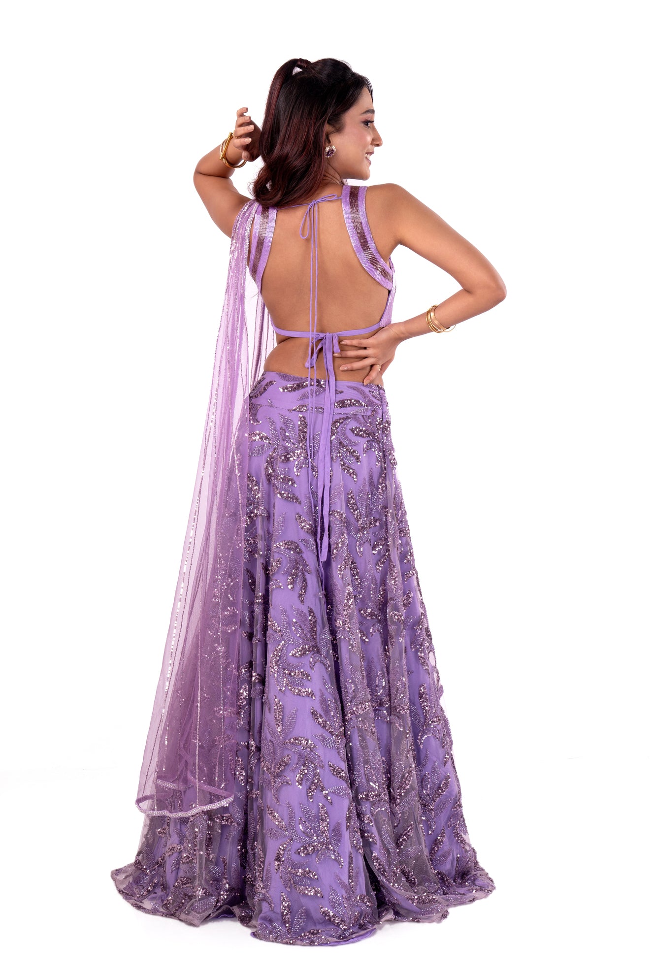 Handcrafted Purple Lehenga Set