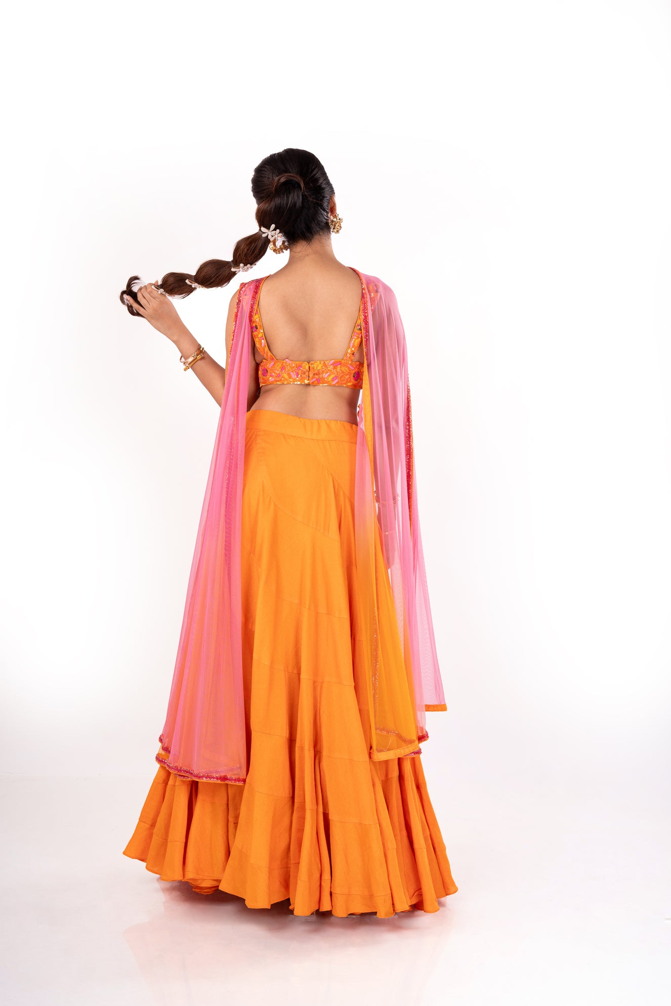 Orange Lehenga Set