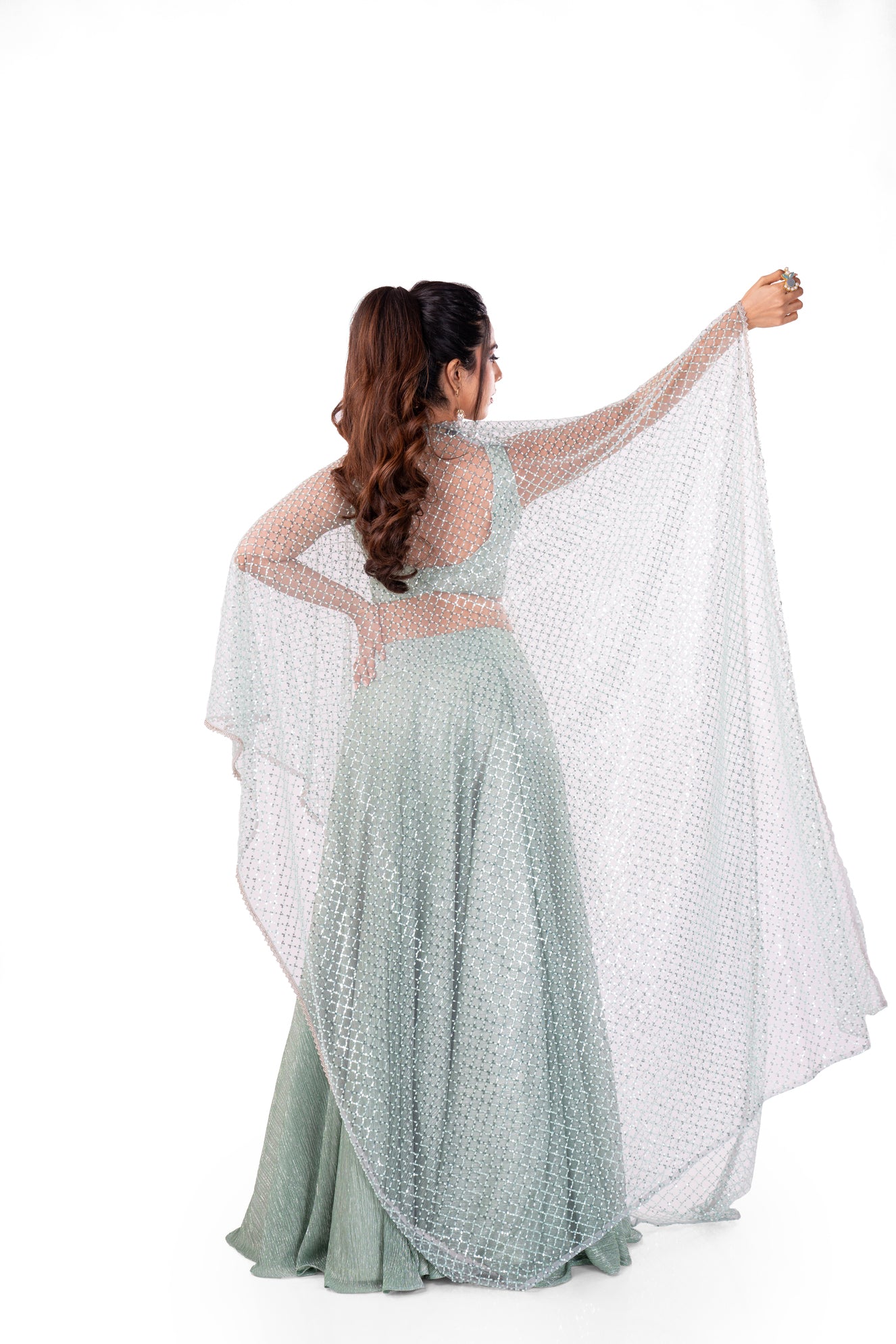 Pastel Blue Cape Set