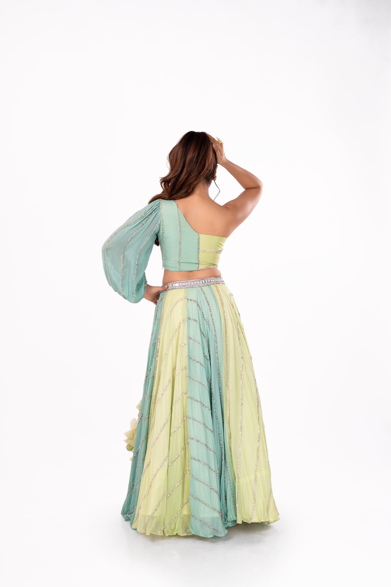 Pastel Blue-Green Lehenga Set