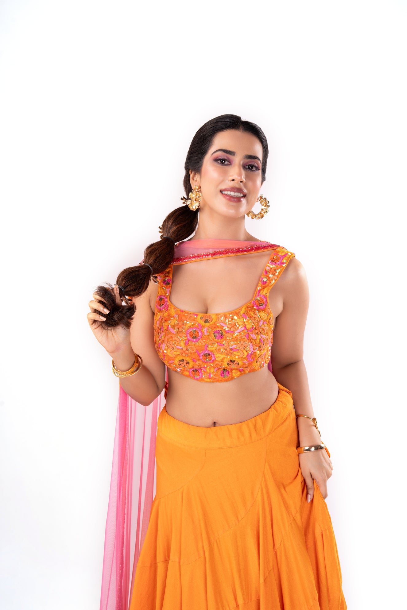 Orange Lehenga Set