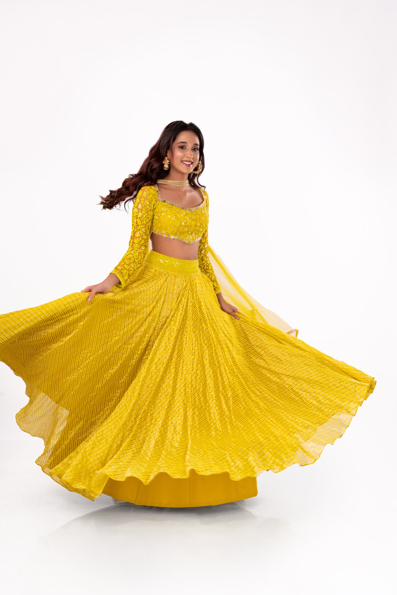 Yellow Banarasi Lehenga Set