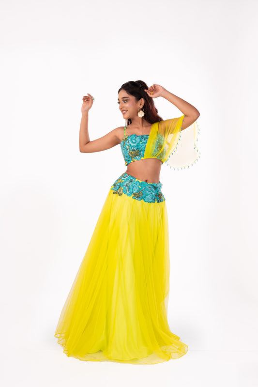 Neon Yellow Lehenga Set