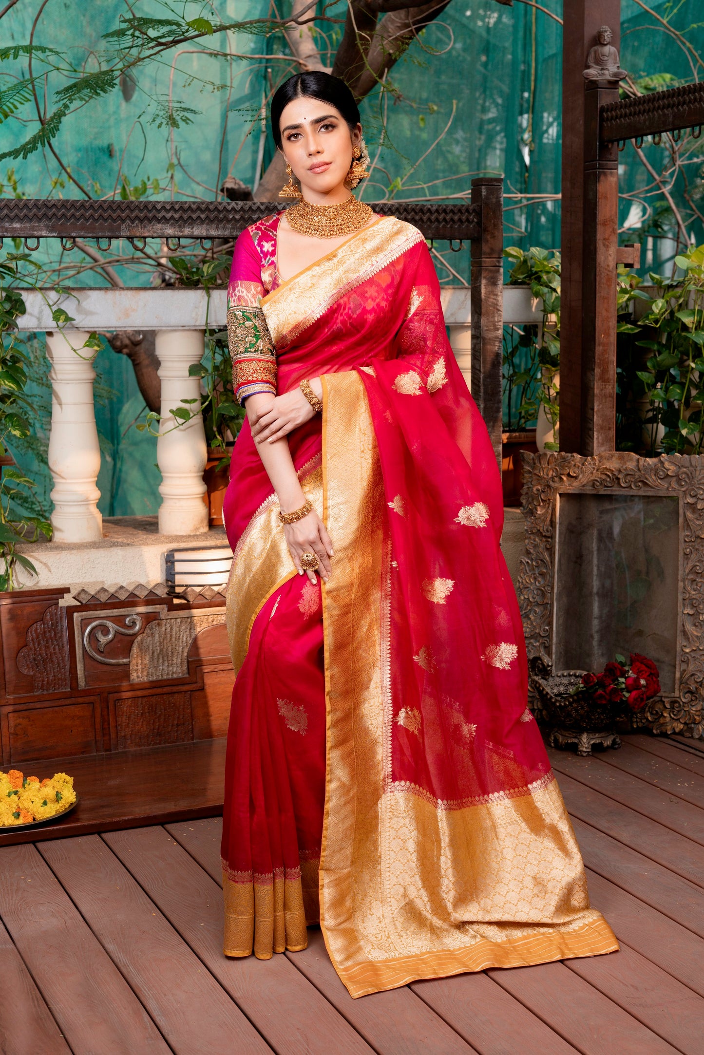 Banarasi Soft Organza Saree Set