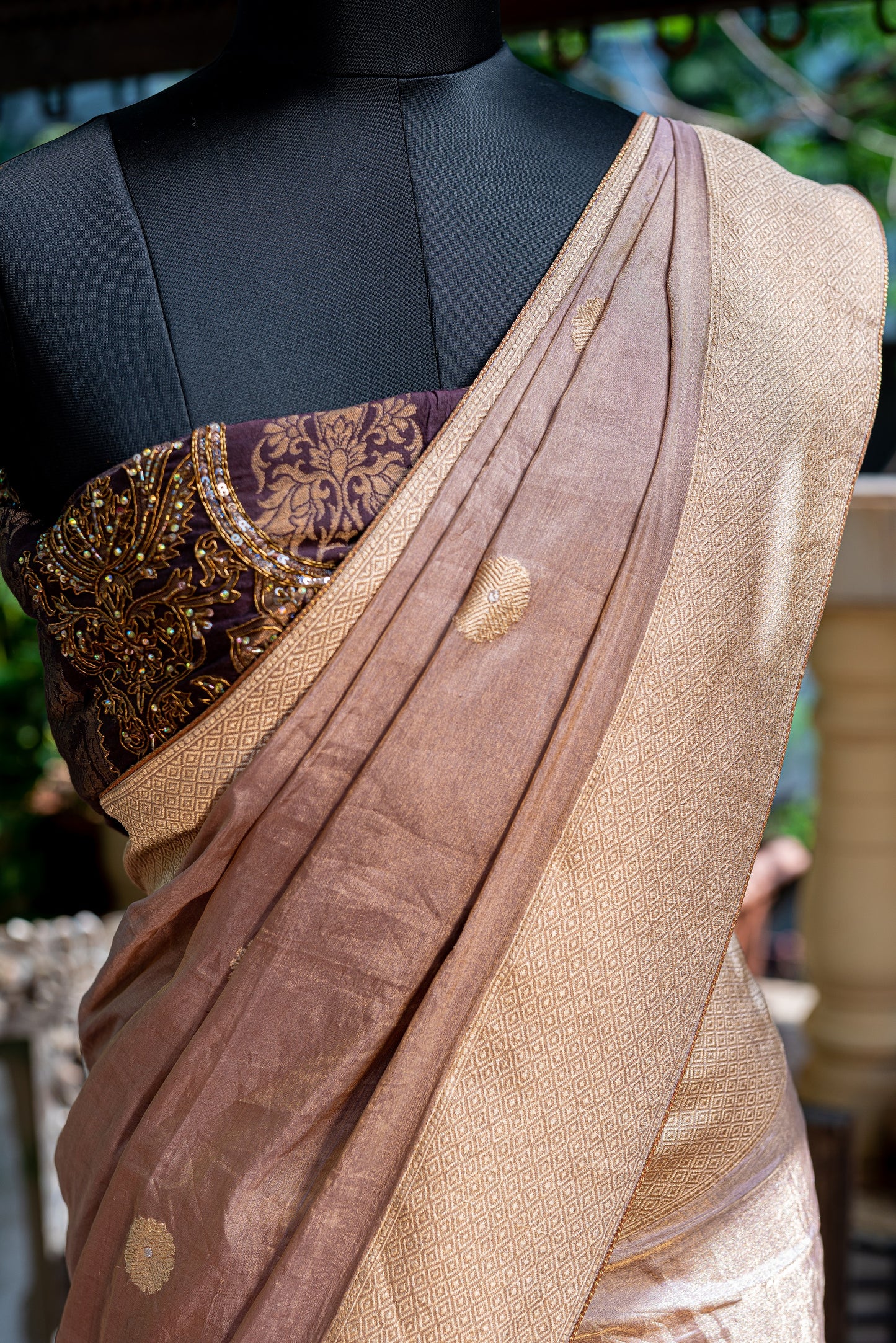 Katan Silk Tissue Saree Set