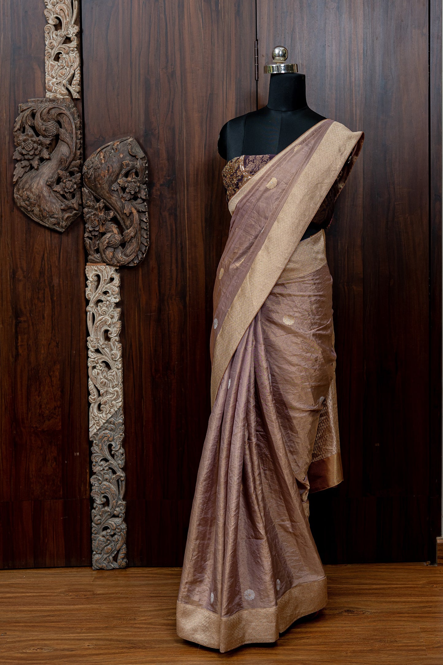 Katan Silk Tissue Saree Set