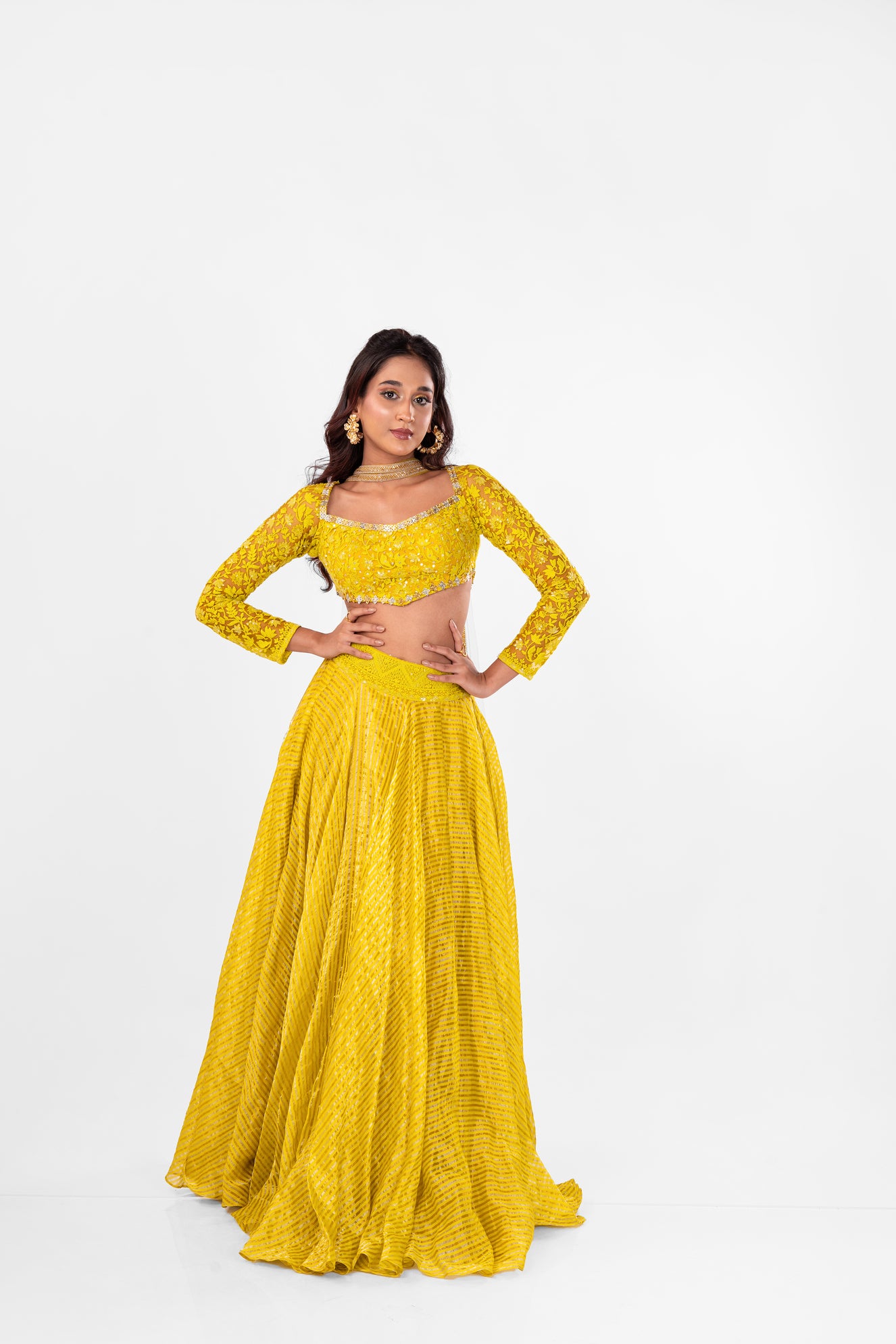 Yellow Banarasi Lehenga Set