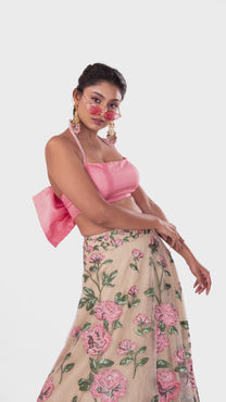 Floral Pink Lehenga Set