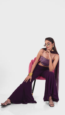 Bootcut Wine Palazzo Set