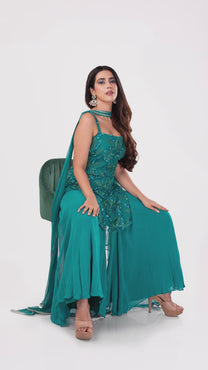 Peacock Blue Sharara Set