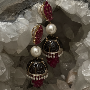 Black stone earring